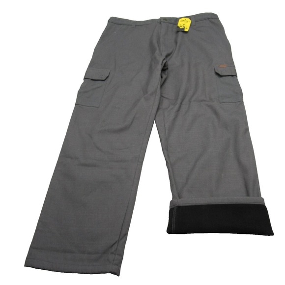 Stanley Mens Fleece Lined Pants‎ 36x29 Charcoal Gray Cargo Rugged Workwear Read - Picture 1 of 16